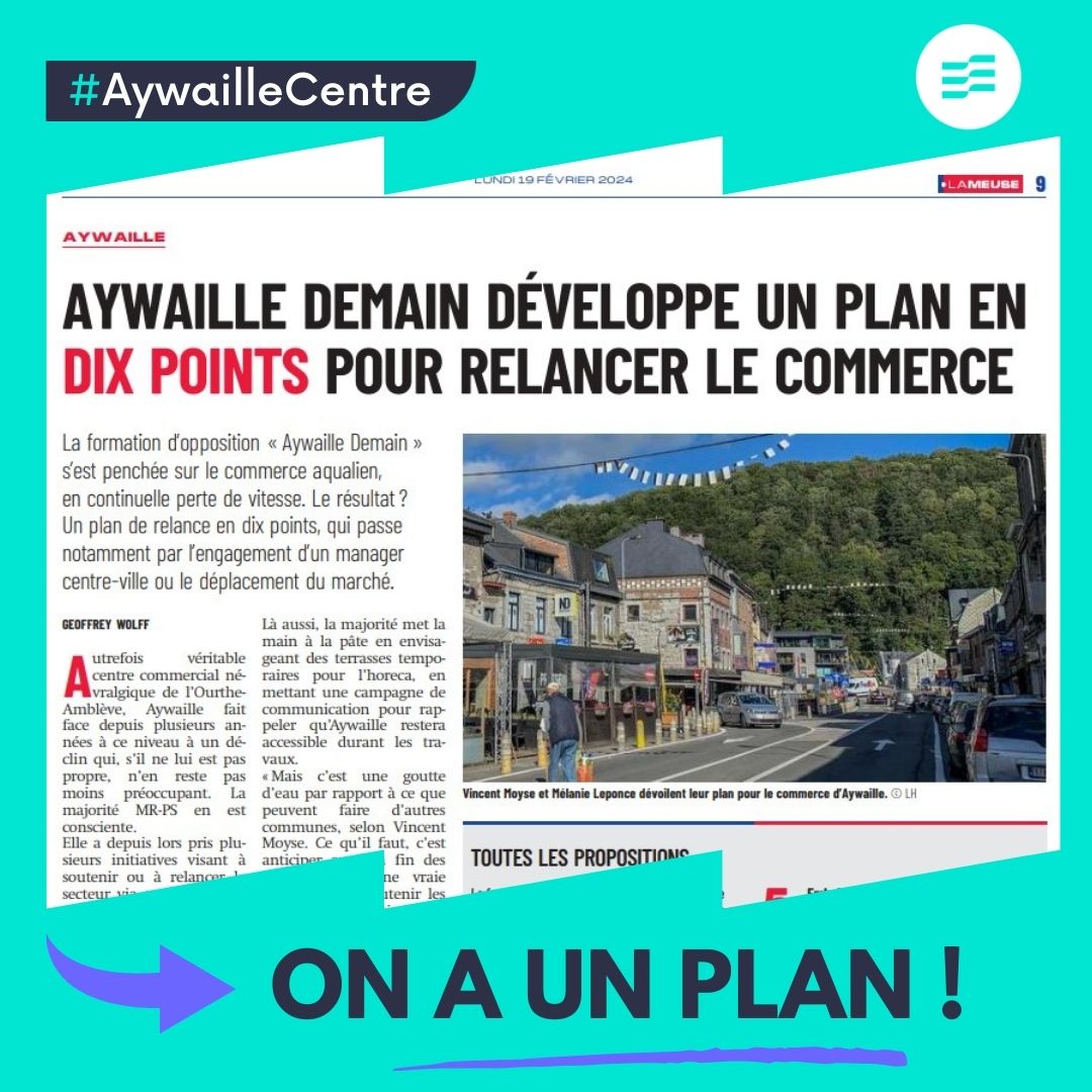 Aywaille-centre, le punch du centre-avant ! Notre stratégie de rebond commercial au travers de 10 priorités